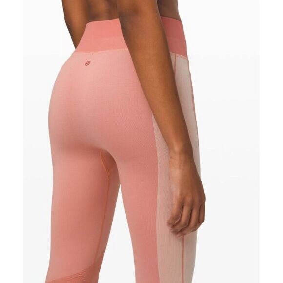 Lululemon Ebb to Train Tight Abstract In Copper Clay / Angel Wing Size 6 - Picture 3 of 9